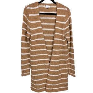 Volcom the Breeze Sweater Mohair Striped Open Front Cardigan‎ Size XS/S Beachy